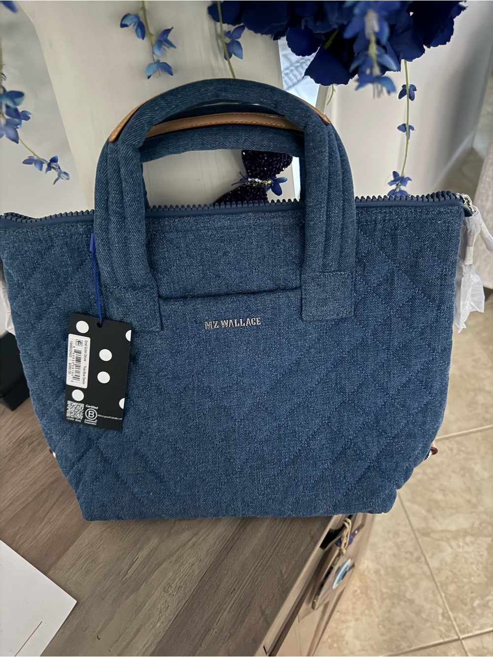 MZ Wallace shopper nwt denim blue small Sutton deluxe - Picture 5 of 5